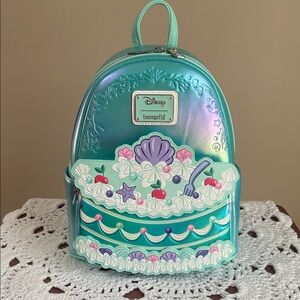 Loungefly Disney Ariel The Little Mermaid Cake Design Bag/Backpack NWT